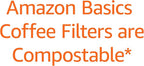 Amazon Basics Basket Coffee Filters for 1-4 Cup Coffee Makers, White, 200 Count