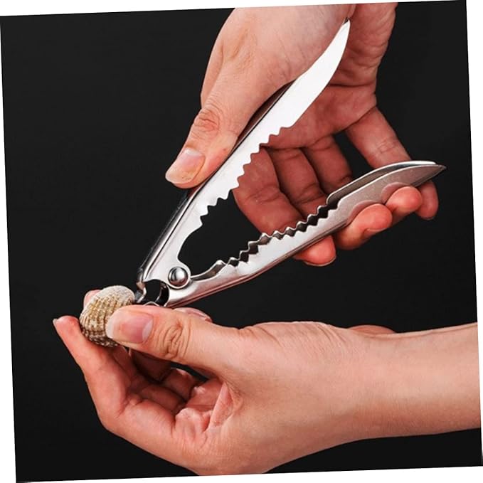 Blood Clam Opener Tool 5.11In Ergonomic Stainless Steel Clam Shucker with Anti-Slip Grip and Spring for Easy Shellfish Opening Daily Kitchen Gadget