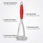 Joyoldelf Heavy Duty Stainless Steel Potato Masher, Professional Integrated Masher Kitchen Tool & Food Masher/Potato Smasher with Silicone Handle, Perfect for Bean, Vegetable, Fruits, Avocado, Meat