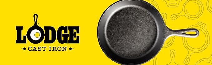 Lodge Seasoned Cast Iron Skillet - PFAS-Free, Non-Toxic Cookware - Use with an Oven, Stove, Grill, or Campfire - Naturally Non-Stick & Oven Safe - 12 Inches