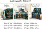MSGKV 100% Cotton Blanket Boho Throw Blue Warm Couch Sofa Bed Double Sided Knit Super Soft Cover Sheet Reversible Wearable Fall Winter Blanket, 60''Wx 80''L, A-blue Bird (US6018-001A-150x200)