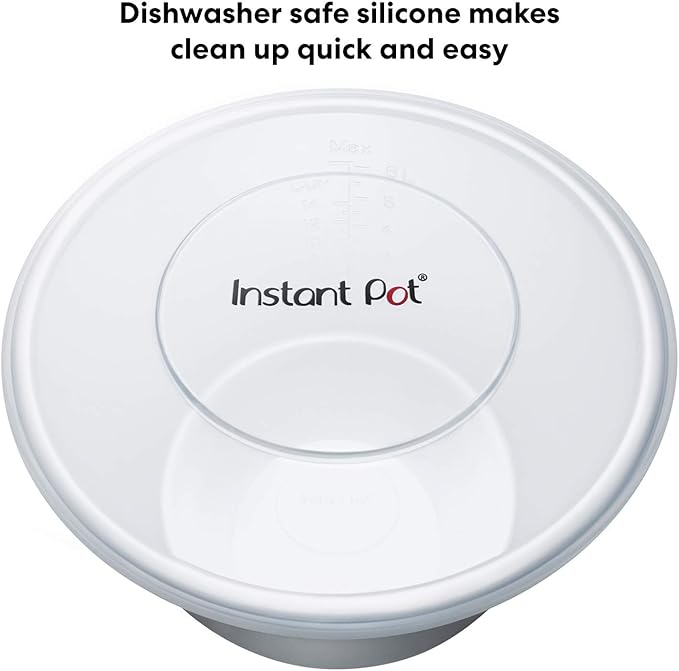 Instant Pot 8QT Silicone Lid, Compatible with 8-Qt Stainless-Steel Inner Pot, Bowl and Food Cover, Microwave Cover for Food, Transparent White