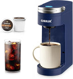CHULUX Single Serve Coffee Maker for K Cups, One Cup Coffee Machine for Travel Mug, Fast Brewing, Auto Off, Matte Navy