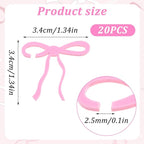 20 Pcs Pink Bow Drink Markers, Coquette Bow Wine Glass Charms, Bar Tools Bow, Acrylic Bow Knot Drink Tag for Wedding Engagement Bachelorette Birthday Tasting Party Decorations Accessory