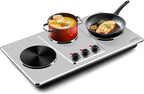 Cusimax Hot Plate,Countertop Triple Burner with 7″Cast Iron Cooktop,Electric Hot Plate for Cooking,11 Level Temperature Setting