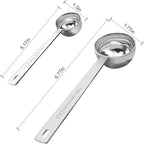 Safring Coffee Scoop Set, Tablespoon Scoop 2 Pc Set (1 Tbsp & 2 Tbsp), Stainless Steel Measuring Spoons for Ground Coffee with Long Handles, for Tea, Sugar, or Flour