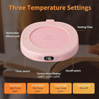 Coffee Mug Warmer & Not A Day Mug Set, Coffee Cup Warmer for Desk, 4 Temperature Setting, Smart Electric Beverage Warmer for Coffee, Tea, 8-Hours Auto Shut Off