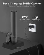 Rechargeable Electric Wine Opener with Charging Base, Aerator Pourer, Vacuum Stoppers & Foil Cutter, Luxury Christmas White Elephant Gift for Women Men