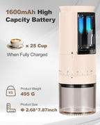 Portable Electric 420 Stainless Steel Burr Coffee Grinder, Rechargeable Espresso Grinder with 38 Adjustable Grind Settings