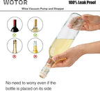 WOTOR Wine Stoppers Vacuum, Wine Saver, Wine Pump Vacuum Stoppers, Wine Preserver, Reusable Bottle Sealer Keeps Wine Fresh (Cream, 6 Pieces)