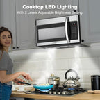 30" Over the Range Microwave Oven, ThermoMate 1.9 Cu. Ft. Capacity Microwave Over the Stove with One Touch, 1000 Cooking Watts, 400 CFM, 11 Power Levels, Sensor Cooking, LED Lighting, Stainless Steel