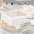White Bakery Boxes (12pcs, 9x9x2.5 Inches) – For Valentine's & Christmas: Ideal for Cookies, Pie, Chocolate Covered Strawberries, Breakable Heart & Charcuterie