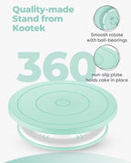 Kootek 71PCs Cake Decorating Kit, Baking Supplies Tools - Includes Cake Stand Turntable, 12 Icing Piping Tips Set, 2 Frosting Spatulas, 3 Scrapers, 50+2 Piping Bags, Coupler, Video Tutorial, Booklet