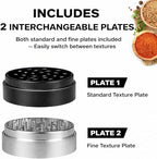 3" Inch Large Spice & Seasoning Grinder, Dual Grind Plate for Fine and Medium result