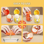 Egg Shell Opener, 2025 New Egg Cracker Tool for Raw Eggs, Stainless Eggs Peeling Tool Kitchen Gadgets, Eggshell Breaker for Hard Boiled Eggs (Orange)