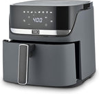 TRU 8-Quart Digital Air Fryer by Select Brands - Family Size, One-Touch Control, 8 Presets - Air Fry Chicken, Meat, Veggies, Fries - Nonstick Pot and Crisping Tray, Auto Shut Off, Matte Gray