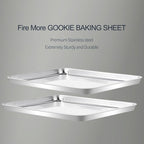 Stainless Steel Baking Sheet Set of 2-16" x 12" x 1" Heavy Duty Cookie Sheets for Baking, Rust & Warp Resistant Oven Tray, Non Toxic & Dishwasher Safe Baking Pans for Cooking, Roasting, Broiling