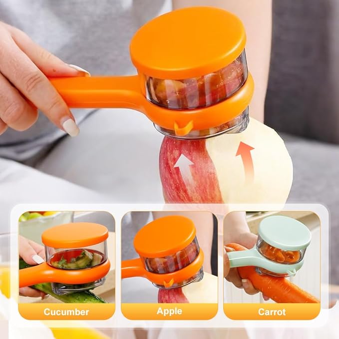 2 Pcs Peeling Knife with Storage Box, 2025 New Vegetable Peeler with Container, Kitchen Multi Function Veggie Peeler for Kids Adults, Fruit and Vegetable Peeling Knife with Catcher (Set)