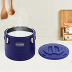 Eapmic 31.7Qt Insulated Food Container, Stainless Steel Container, 30L Commercial Soup Carrier 6 Hours Heat Preservation for Hot and Cold Food Storage Restaurant Canteen Home Lunch Use (Blue, 30L)