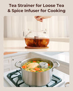 2 Pack Reinmoson Large Tea Infuser for Loose Tea & Spice Infuser for Cooking, 2.1” x 2.9” Extra Fine Mesh Large Tea Strainers, 304 Stainless Steel Loose Leaf Tea Steeper for Black Tea, Rooibos, etc