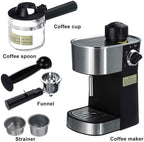 Espresso Maker with Steamer with Drip tray, Built-In Milk Frother and Reservoir with Adjustable Control Knob, 5 Bar Coffee Maker and Cappuccino Machine