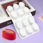 mostsom Silicone Molds Mousse Molds Silicone Oval Silicone 3D Baking Mousse Cake Mold Dessert Molds DIY Aromatherapy Candle Plaster Mould Handmade Soap Mold (D_ Small Oval)