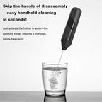 Handheld Milk Frother with Cover- 15-Second Silent Drink Mixer, Travel-Ready with ABS Sleeve, Battery-Powered for Coffee, Matcha & Shakes