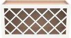 Origami Solid Wood RTA Wine Bottle Rack Wall Cabinet with Lattice Panels - Wine Storage for Bar, Pantry, Cellar & Basement - Mocha (30"W 12"D 15"H)