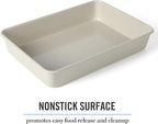Martha Stewart Gallen 13 x 9 Inch Rectangular Nonstick Carbon Steel Cake/Baking Pan- Cool Grey (Pack of 6)
