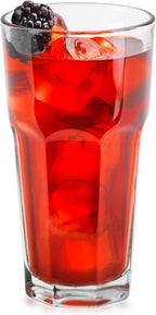 Libbey Gibraltar DuraTuff Drinking Glass Drinking Cup Set, Iconic Heavy Base Bar Glassware hick Drinking Glasses Set of 12, 16-Ounce Cooler Glasses