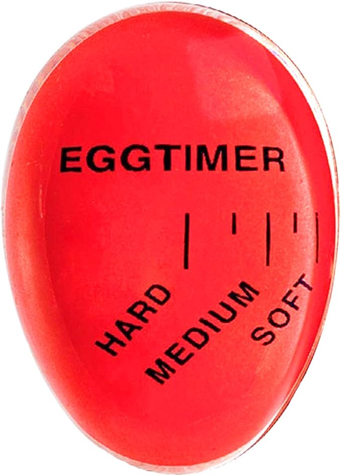 Lasubst Egg Timer for Boiling Eggs that Changes Color When Done, Classic Red