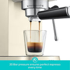CASABREWS CM5418 Espresso Machine 20 Bar, Small Espresso Maker with Milk Frother Steam Wand, Stainless Steel Espresso Coffee Machine with 34oz Removable Water Tank, Cafetera Espresso, Creamy