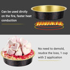 Beasea 20 Pack 4” Mini Pans with Lids, 8oz Disposable Aluminum Baking Foil Tins Round Small Black Dark Red Spot Container for Individual Cupcake Dessert Muffin Ramekin Cheesecake Quiche Oven Dishes