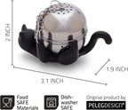 Peleg Design Cattea Tea Infuser – Cute Stainless Steel Cat Tea Strainer for Loose Leaf Tea | Fun Animal Tea Steeper & Gift for Tea Lovers, Black
