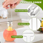 Pepper Corer Remover, Fruit Vegetable Stem Remover for Pepper Pear Tomato, Multifunctional Peppers Corer Practical Kitchen Gadget for Removing Vegetable Cores (COLOR:silver)
