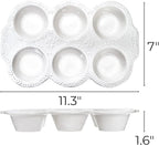 Hiceeden 2 Pack 6-Cup Ceramic Muffin Pan, Nonstick Cupcake Baking Pans with Handle, Ceramic Muffin Tin with Embossed Pattern for Muffin, Cupcake, White