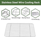 ROTTAY Quarter Baking Sheet Pan with Wire Rack Set [2 Pans + 2 Racks], Stainless Steel Cookie Sheet for Oven, Warp Resistant & Heavy Duty & Rust Free, Size 12 x 10 x 1 Inches