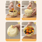Simple Operation Salad Spinner for Efficiently Washing Your Favorite Vegetables (yellow)