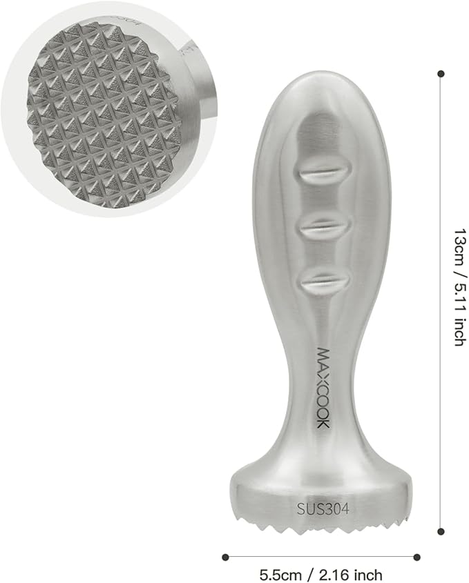Meat Tenderizer, 304 Stainless Steel Meat Pounder, Meat Mallet for Cooking, Kitchen Tenderizer Tool for Chicken Steck Beef Pork (Dishwasher Safe)