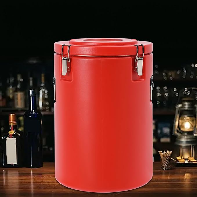 Eapmic 42.27Qt Insulated Food Container, Stainless Steel Container, 40L Commercial Soup Carrier 15 Hours Heat Preservation for Hot and Cold Food Storage Restaurant Canteen Home Lunch Use (Red, 40L)