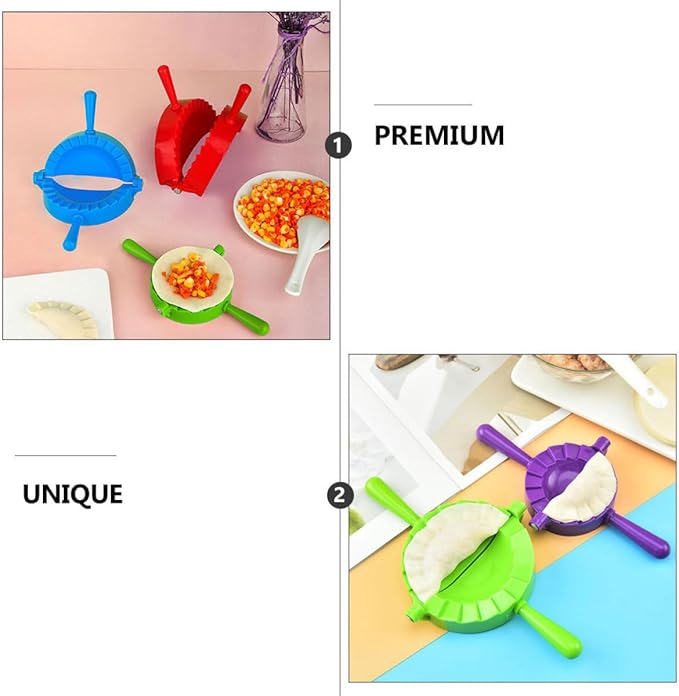 BESPORTBLE 4pcs Dumpling Press Cutter Set Large to Mini Plastic Dumpling Molds Kitchen Gadget for Home Cooking and Wonton Wrapping Random Color