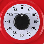 Lily's Home - 9.5 Inch x 12.5 Inch - Retro Kitchen Wall Clock, Vintage Wall Clock with a Thermometer and 60-Minute Timer, Ideal for Any Kitchen, Office, or Diner (Red)