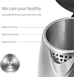 COMFEE' Stainless Steel Electric Kettle, 1.7 Liter Tea Kettle Electric & Hot Water Kettle, 1500W Fast Boil with LED Light, Auto Shut-Off and Boil-Dry Protection
