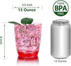 Set of 6 Hammered Style 15-ounce/430ml Acrylic Glasses Plastic Tumbler,BPA Free,Dishwasher Safe (Red)