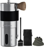 Manual Coffee Grinder,Ceramic Burr,20g Capacity,Adjustable Grind Setting,Portable Size for Camping,304 Stainless Steel