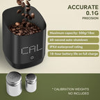 Digital Coffee Bean Dosing Cup for Espresso with LED Scale - High Precision Coffee Grounds Measurer, Barista-Strength Brewing Accessory & Perfect Coffee Lover Gift (Black, Sleek Design)