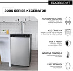 EdgeStar KC2000TWIN Full Size Dual Tap Kegerator & Draft Beer Dispenser - Black