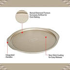 Glad Nonstick Large Pizza Pan for Oven | Round Baking Tray | Textured Cooking Sheet Crisper | Premium Bakeware Series for Home Kitchen