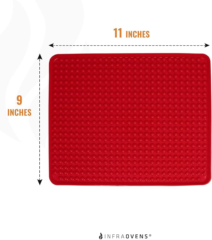 Toaster Oven Air Fryer Reusable Mats Accessories 9 x 11, Silicone Liner, Drip Mat (3pcs) Compatible with Cuisinart, Emeril Lagasse, Gowise, Breville + More, Convection Accessories, Electric Oven Rack