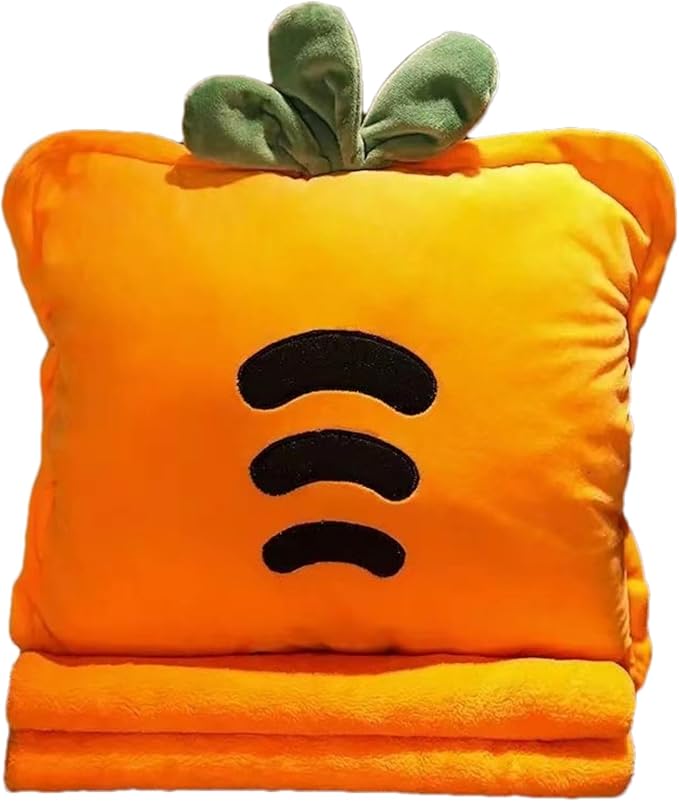 Fruit Throw Blanket and Pillow Set, Travel Blanket Compact Convenient Bed Throw Pillows with Airplane and Car Suitable for Office Nap Time (A, 67in x 59in)